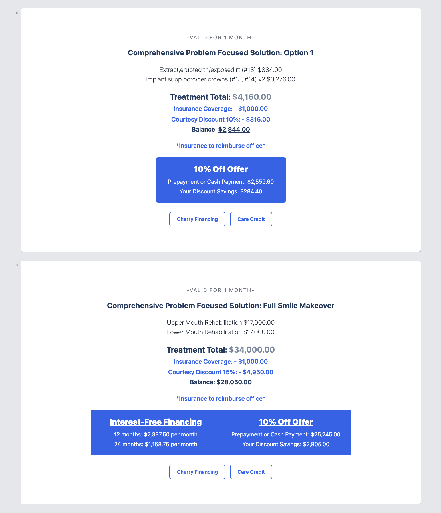 Dental Pricing Slide Show